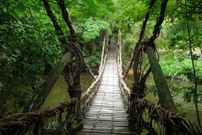 Vine suspension bridge, Shikoku-mura Village, Yashima (&copy; Wa-pedia.com)